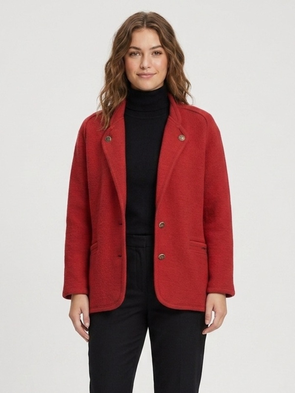 Vintage GEIGER Red Pure Wool Jacket Blazer Made in Austria Women's Size 38